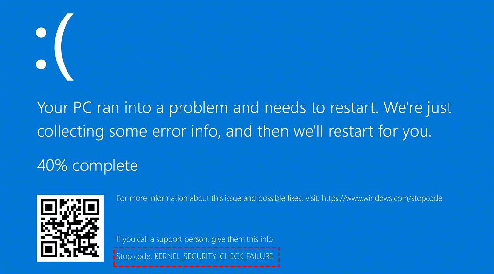 错误代码Kernel security check failure
